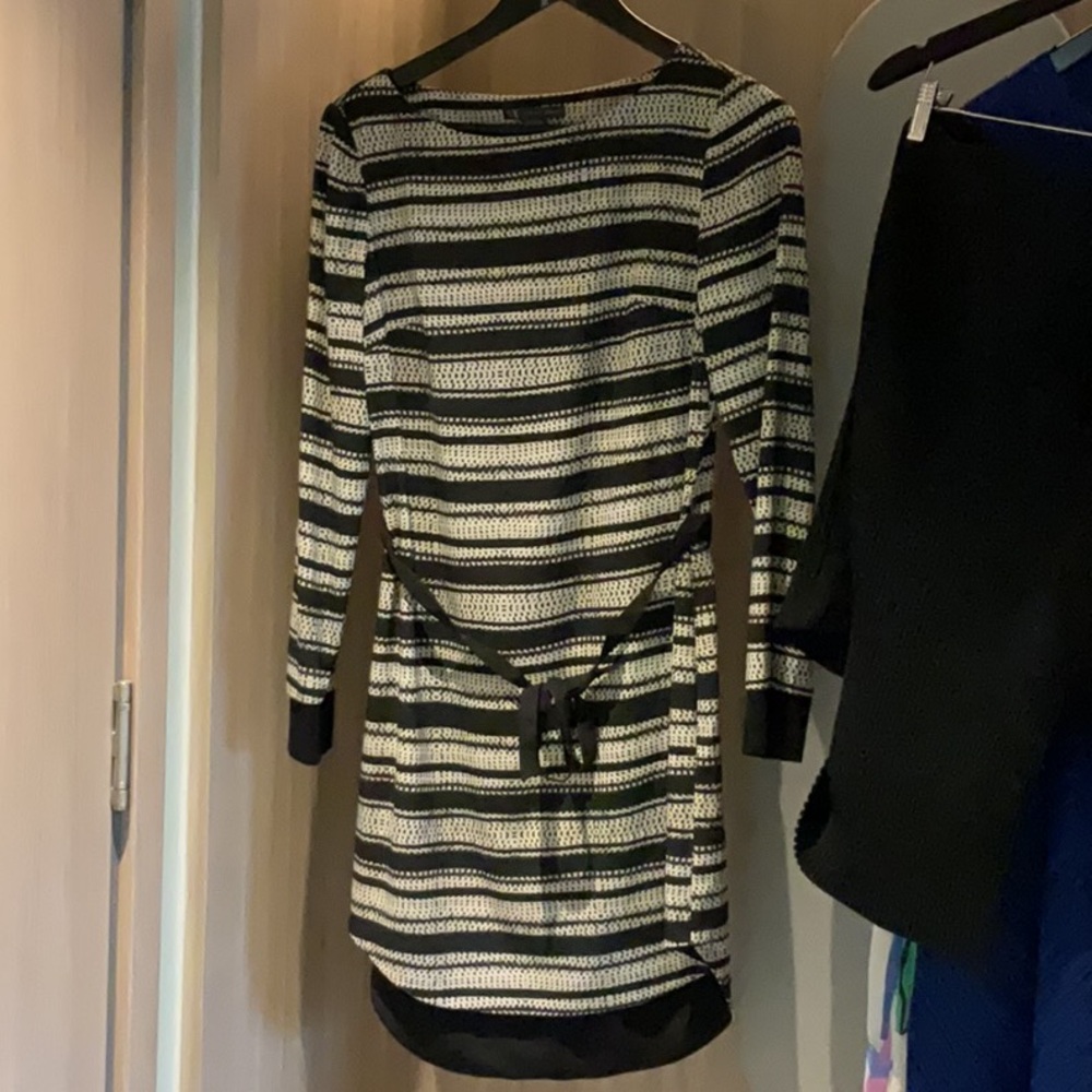Striped and dots Black and White Dress